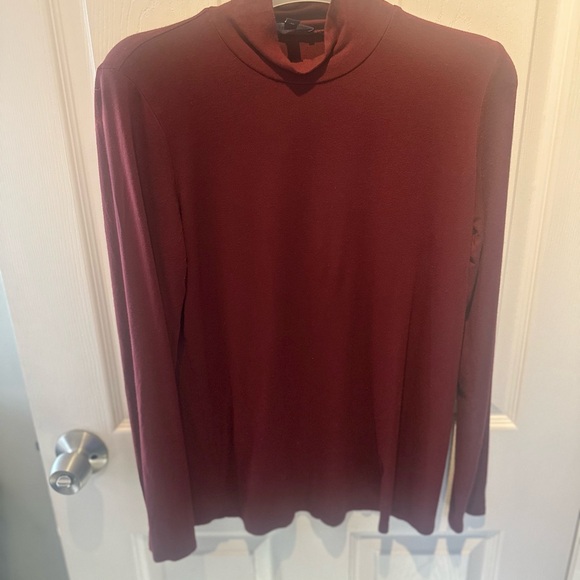 Eileen Fisher Tops - Eileen Fisher Turtleneck Burgundy Top Size Small stretchy, lightweight preppy